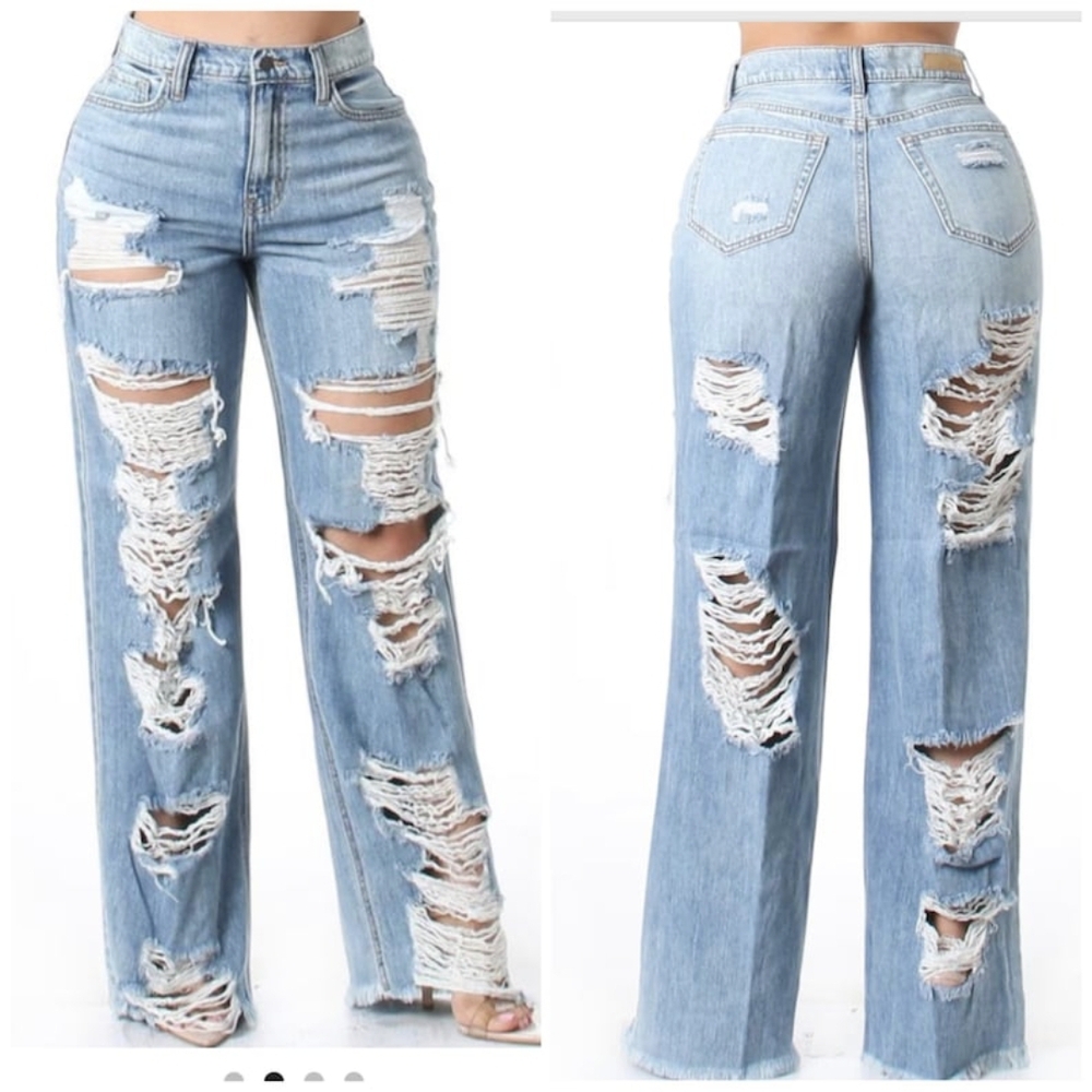 Distressed Light Blue Women's Jeans